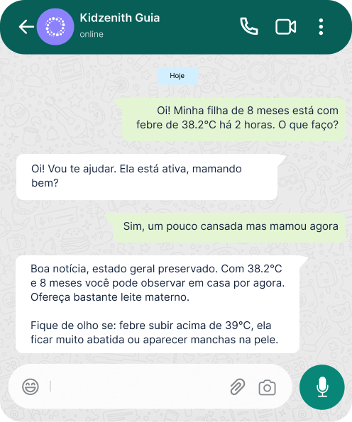 Conversa no WhatsApp com o Guia